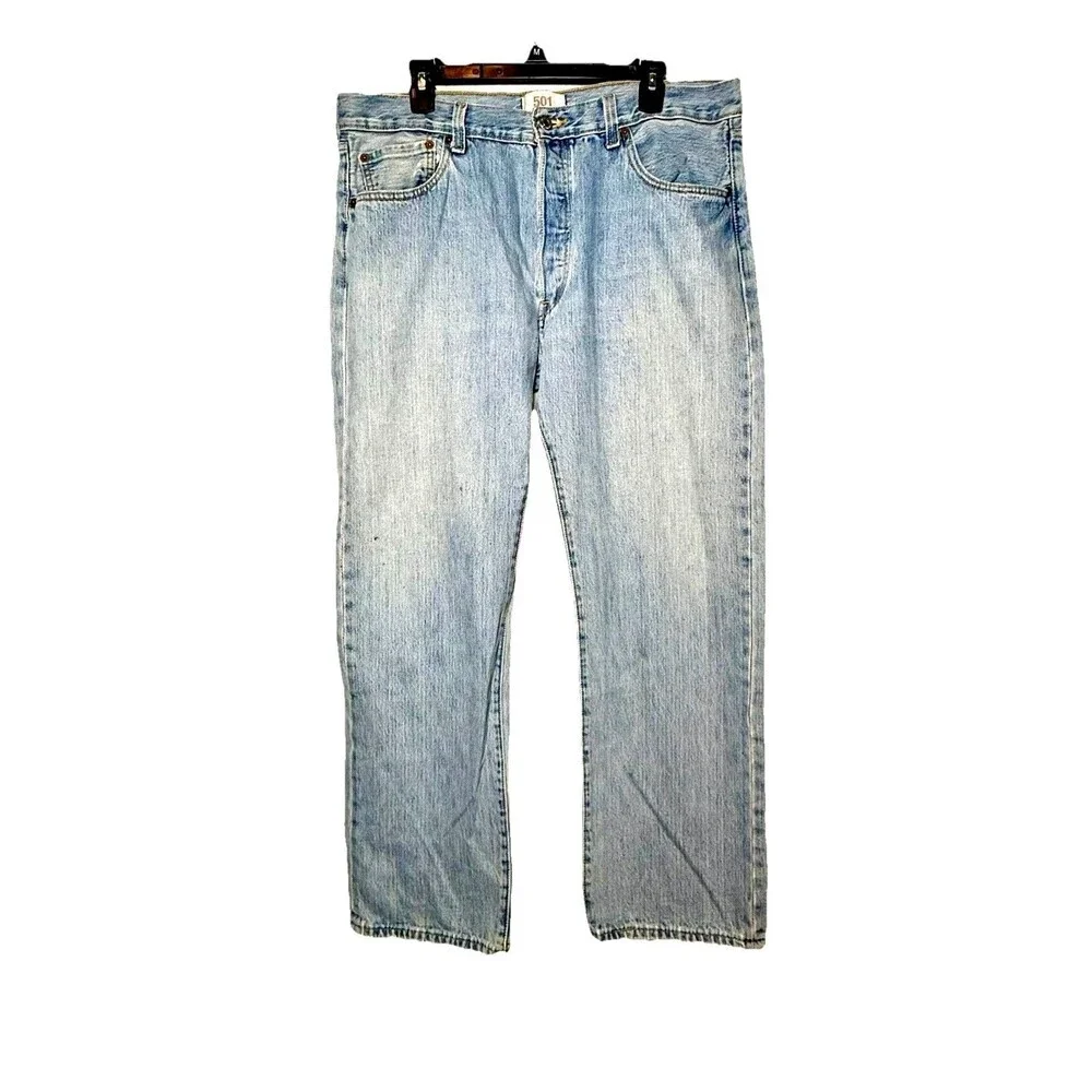 Vintage Levi’s 501 USA Made 36x30 Button Fly Straight Leg Faded Denim 90s